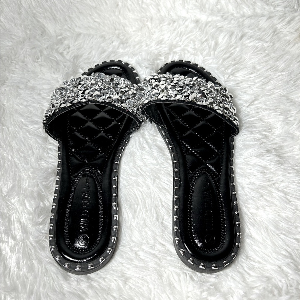 Bedazzled Black Dressy Sandals